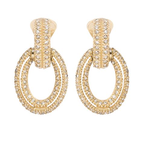 dior antique gold earrings|christian Dior gold hoop earrings.